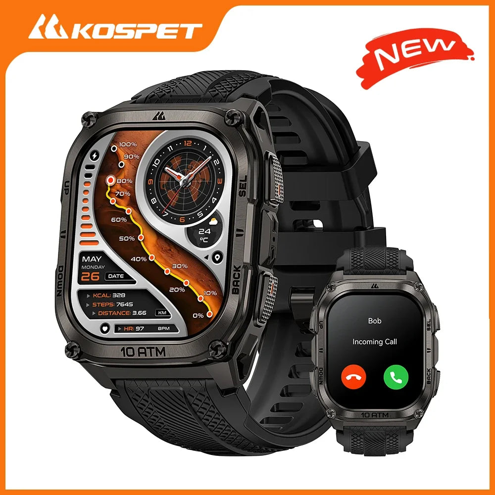 KOSPET Tank M4 Smart Watch Stainless Steel GPS Offline Maps 10ATM Waterproof