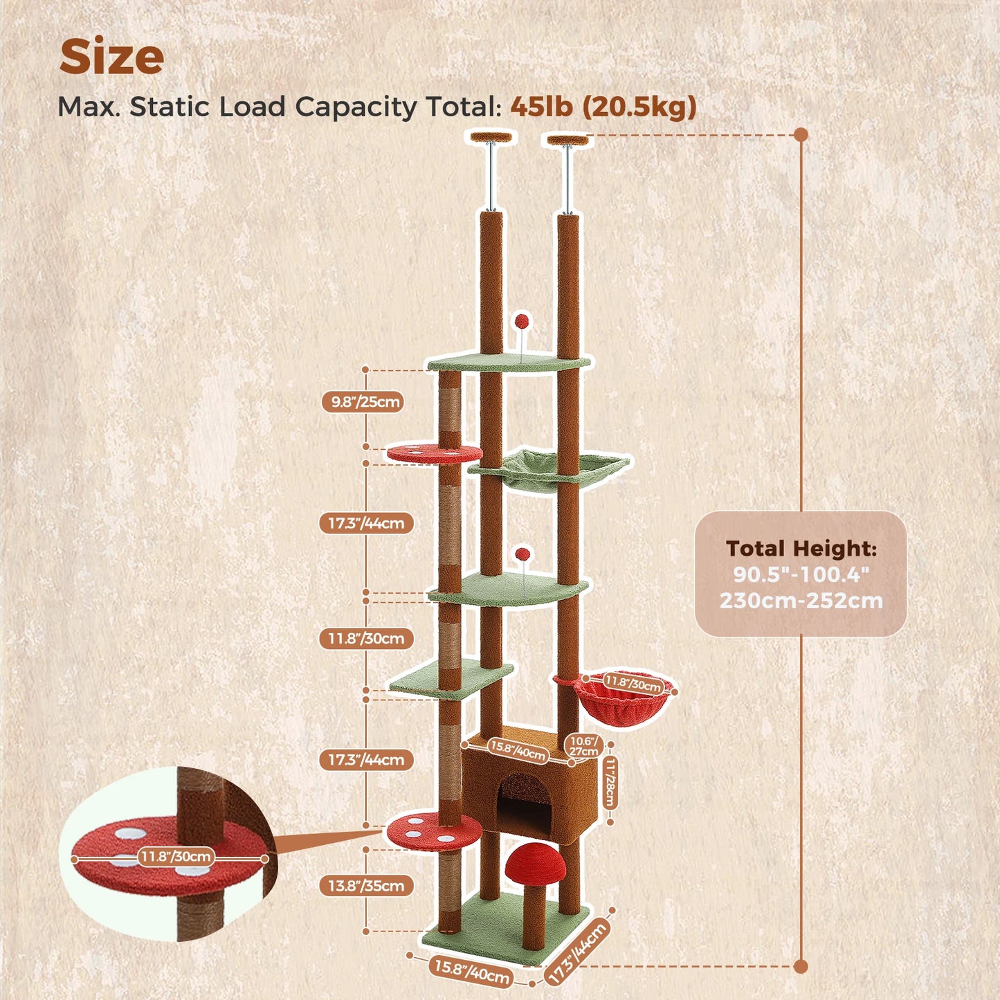 Elevate your cat’s playtime with PAWZ Road Floor to Ceiling Cat Tree.