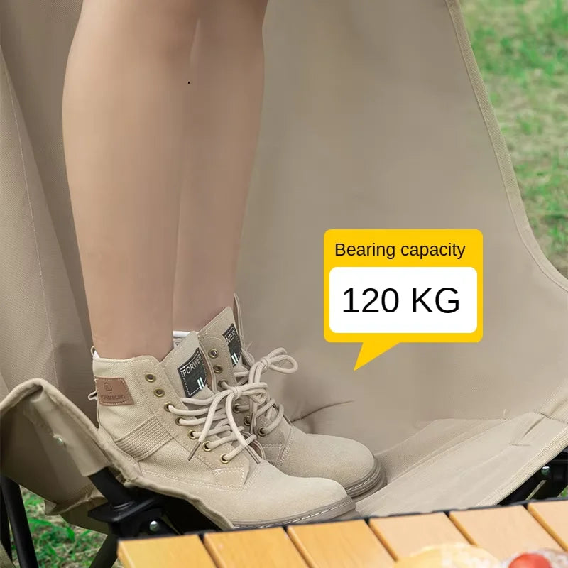 2PC Outdoor Camping Chair Folding Material Saving Space High Back Design Comfortable Ergonomic Fit Lightweight and Durable