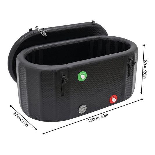 Inflatable Ice Bath Tub 150x80cm Portable Recovery Cold Plunge 370L with Pump