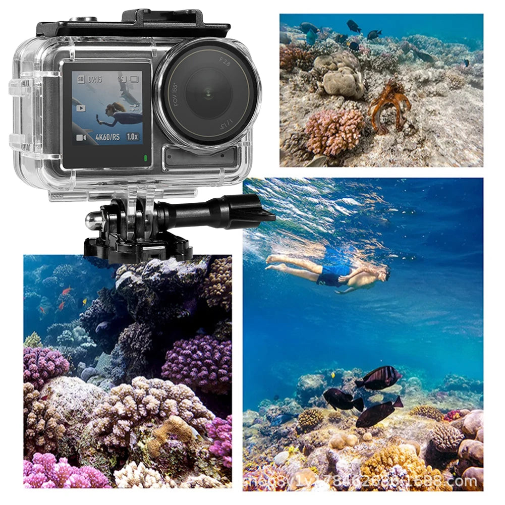 You can conquer the ocean depths with Alloyseed's 60M waterproof diving housing for your DJI Osmo Action, keeping your footage crystal clear and your camera safe.