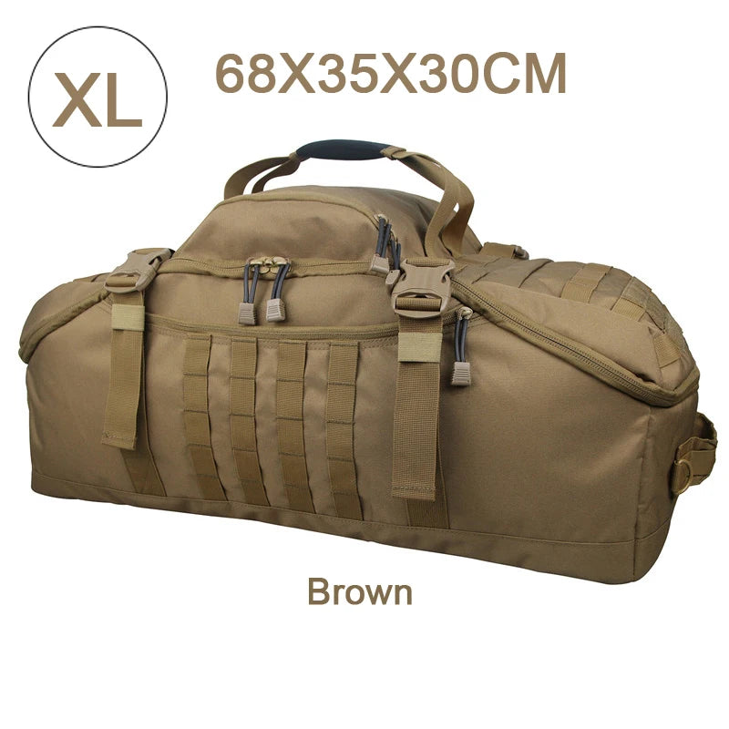 LQARMYCN 3 Way Duffle Bag Large Capacity Waterproof Travel Bag 50x25x20cm