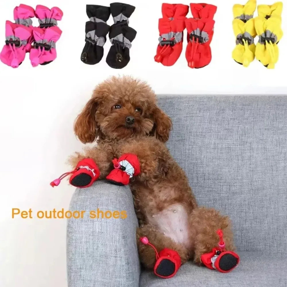 NONECN Waterproof Anti Slip Dog Shoes With Adjustable Drawstring Rain Booties