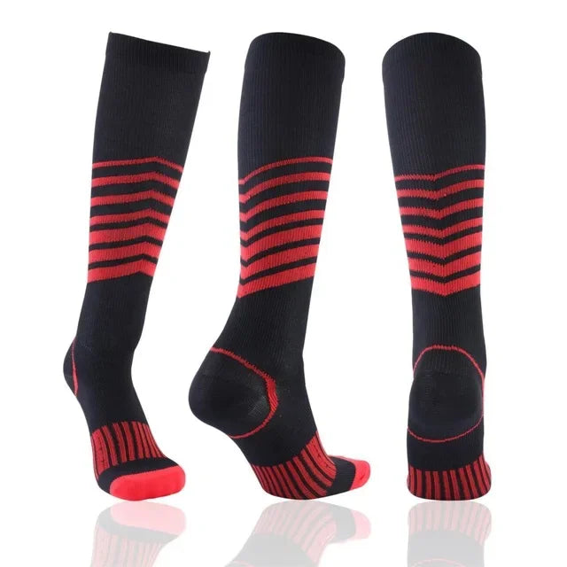 Experience all-day comfort and performance with knee-high compression socks from Brand NONE, designed for you as an athlete and everyday mover, with soft yet supportive fabric that improves your circulation and speeds recovery after workouts.