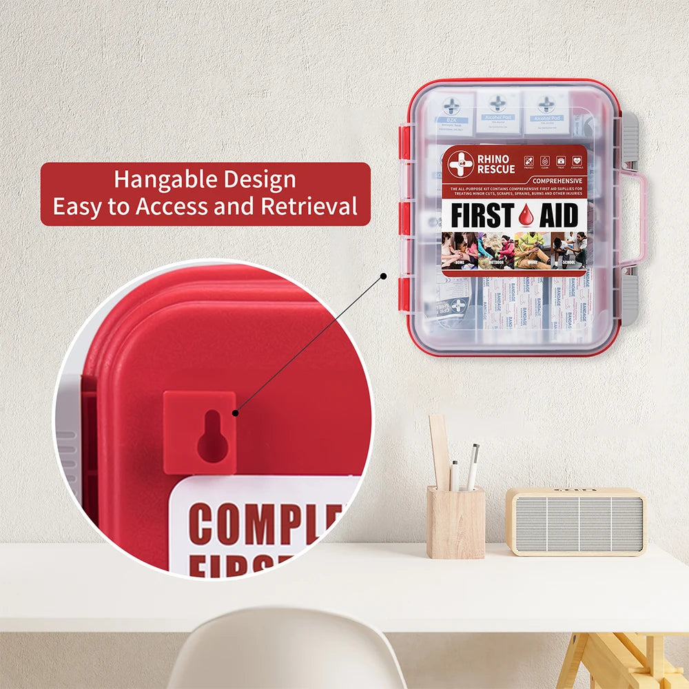 Rhino Rescue 350 Piece OSHA All Purpose First Aid Kit For Home Office School