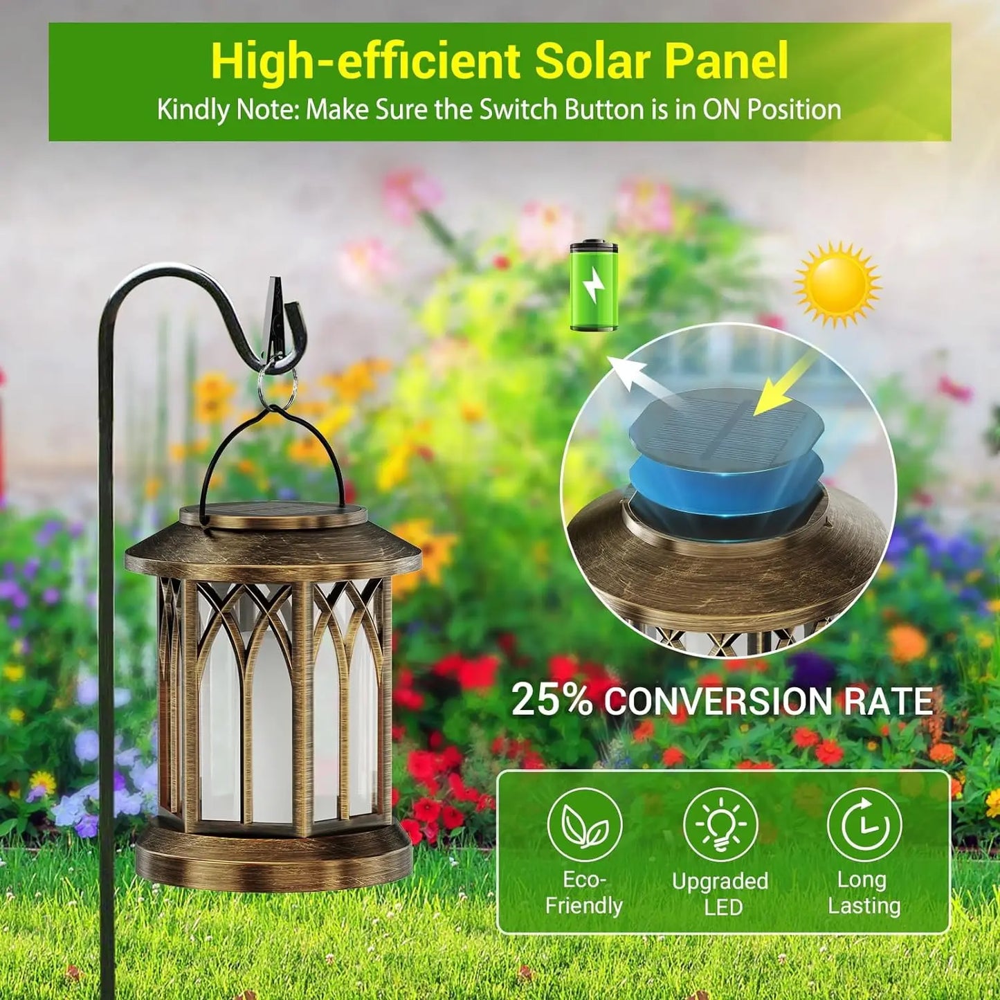 Elevate your evenings with KPSTEK's upgraded flickering flame solar lanterns.