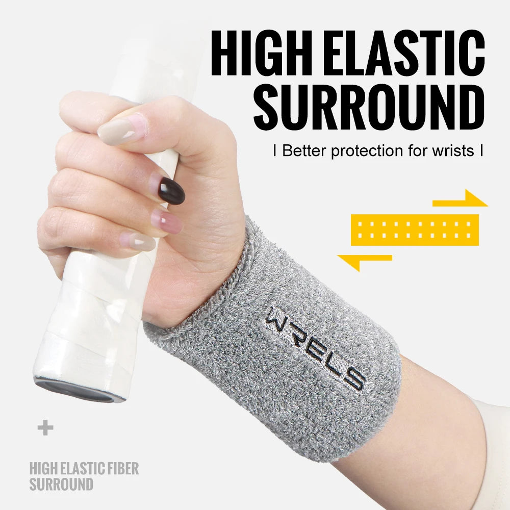 WRELS Terry Cloth Moisture Wicking Wristbands For Sports Tennis Gym Absorbent