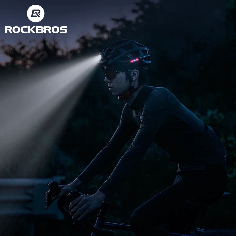 ROCKBROS USB Rechargeable Front Light Helmet for Night Cycling