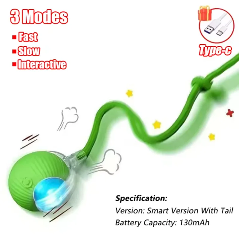 Automatic Interactive Cat Ball Self Play Toy With Long Lasting Battery For Cats