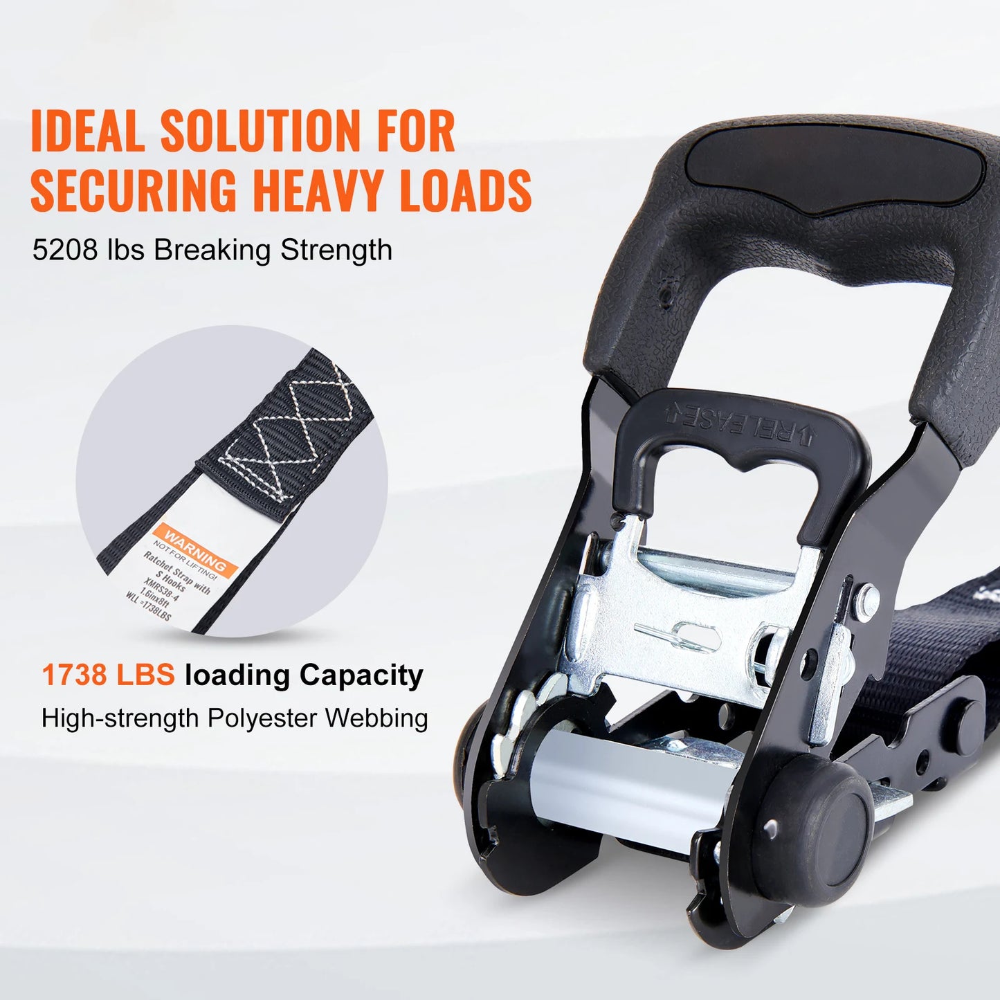 Secure your cargo with confidence using SucceBuy four piece trailer ratchet tie down set.