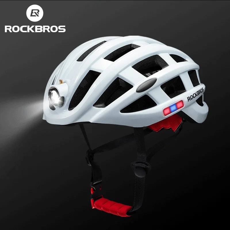 ROCKBROS USB Rechargeable Front Light Helmet for Night Cycling