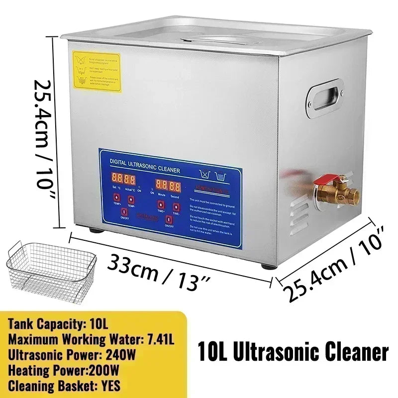 Experience professional-grade cleaning with the VEVOR ultrasonic cleaner, designed to blast away grime from everyday items with effortless efficiency.