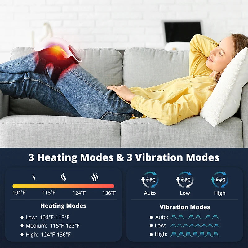Experience soothing knee relief with the Medcursor wireless heating massage knee pad, designed to deliver warm, targeted comfort during long days, recovery sessions, or gentle stretches, without tying you to a cord.