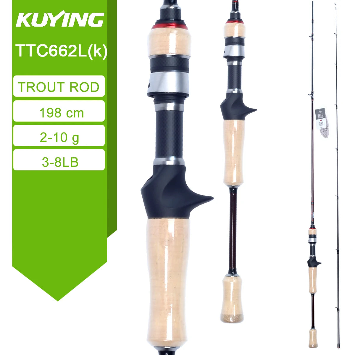 Experience featherweight sensitivity and rapid response with Kuying's Teton L Ul Sul carbon rod, designed for you to make ultralight lures and precise casts across lakes and rivers.