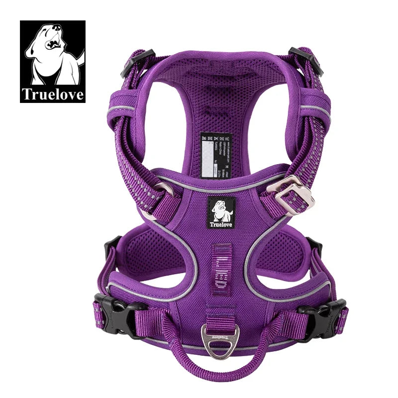 TrueLove CN Reflective Nylon Dog Harness No Pull Adjustable Vehicle Harness