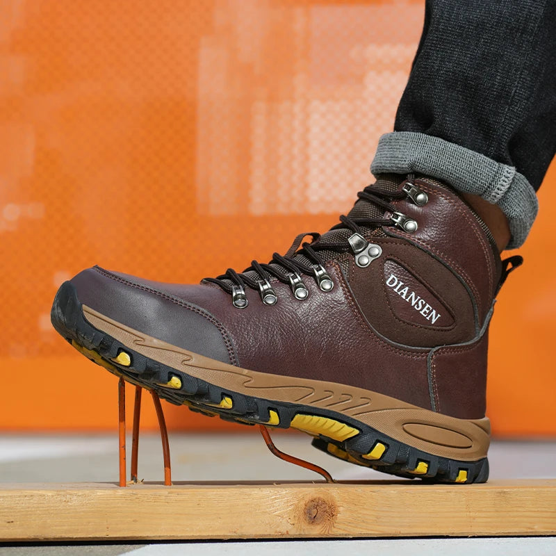 Conquer tough jobs with confidence in VEIGAR waterproof leather work boots built for rugged outdoor and industrial use, delivering reliable protection from weather, spills, and heavy demands.