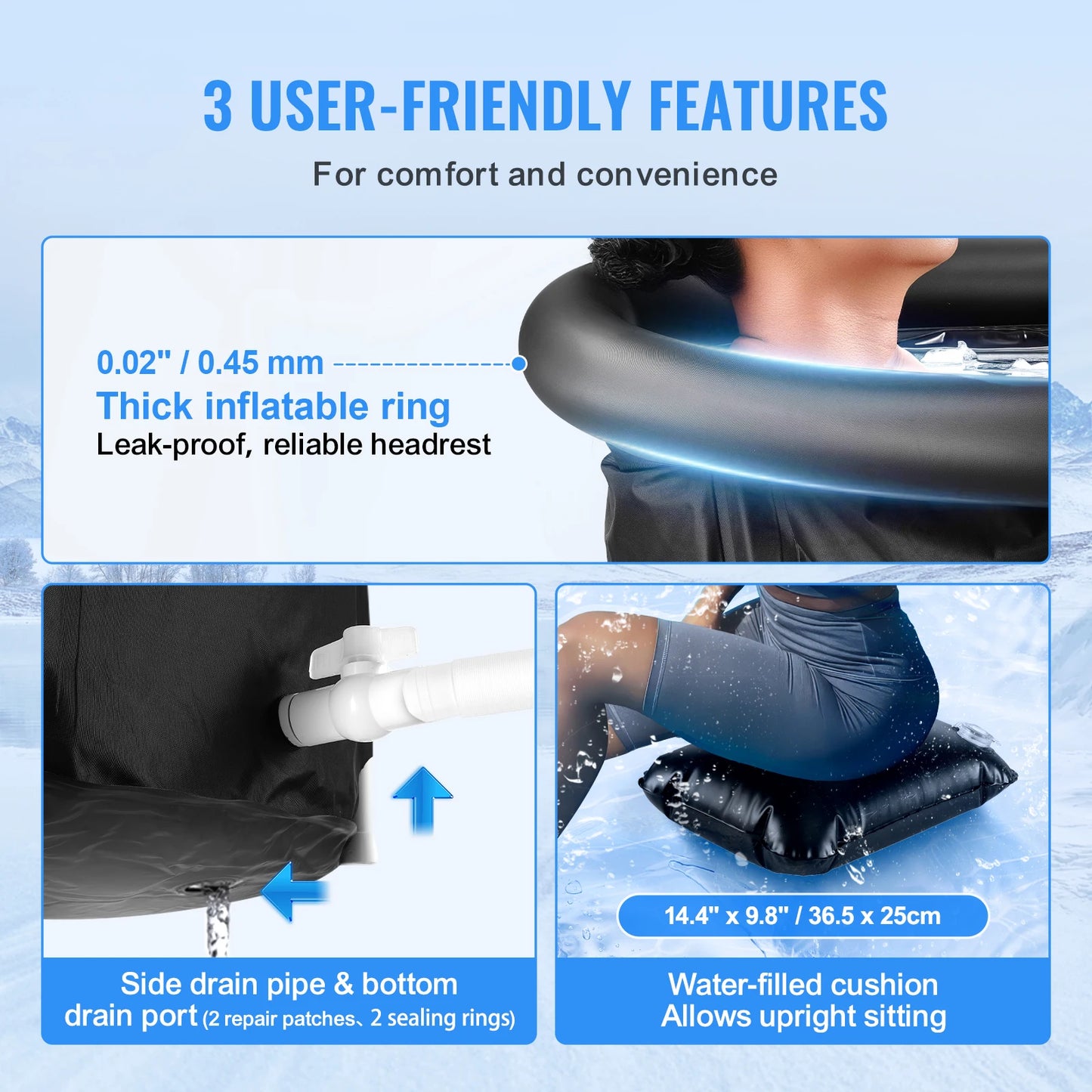 SucceBuy Ice Bath Tub Cold Water Therapy Plunge Pool Portable
