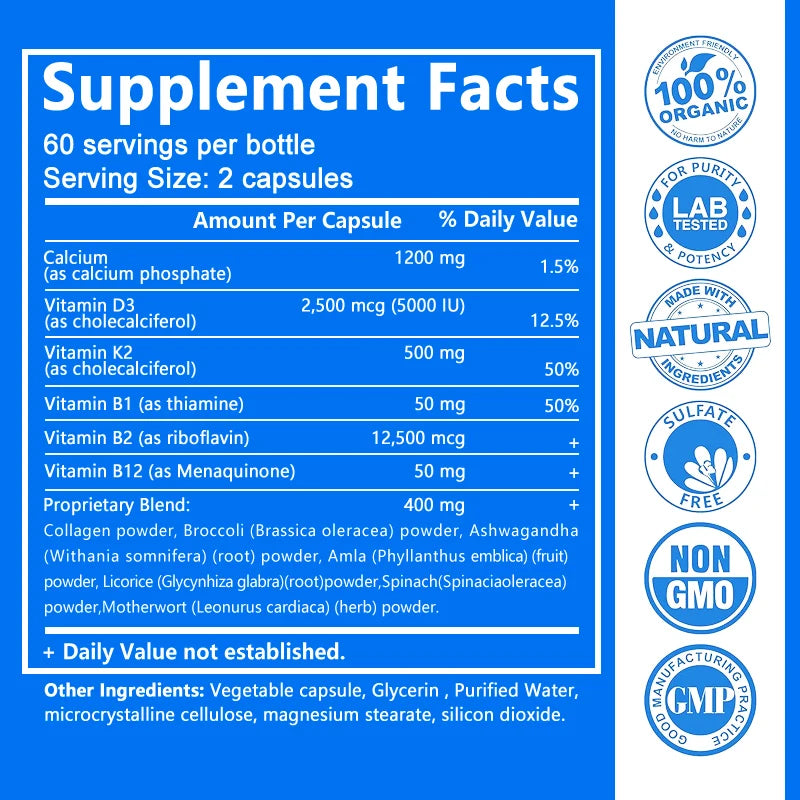 Balincer Calcium With D3 K2 B12 Glucosamine Chondroitin For Bone Health