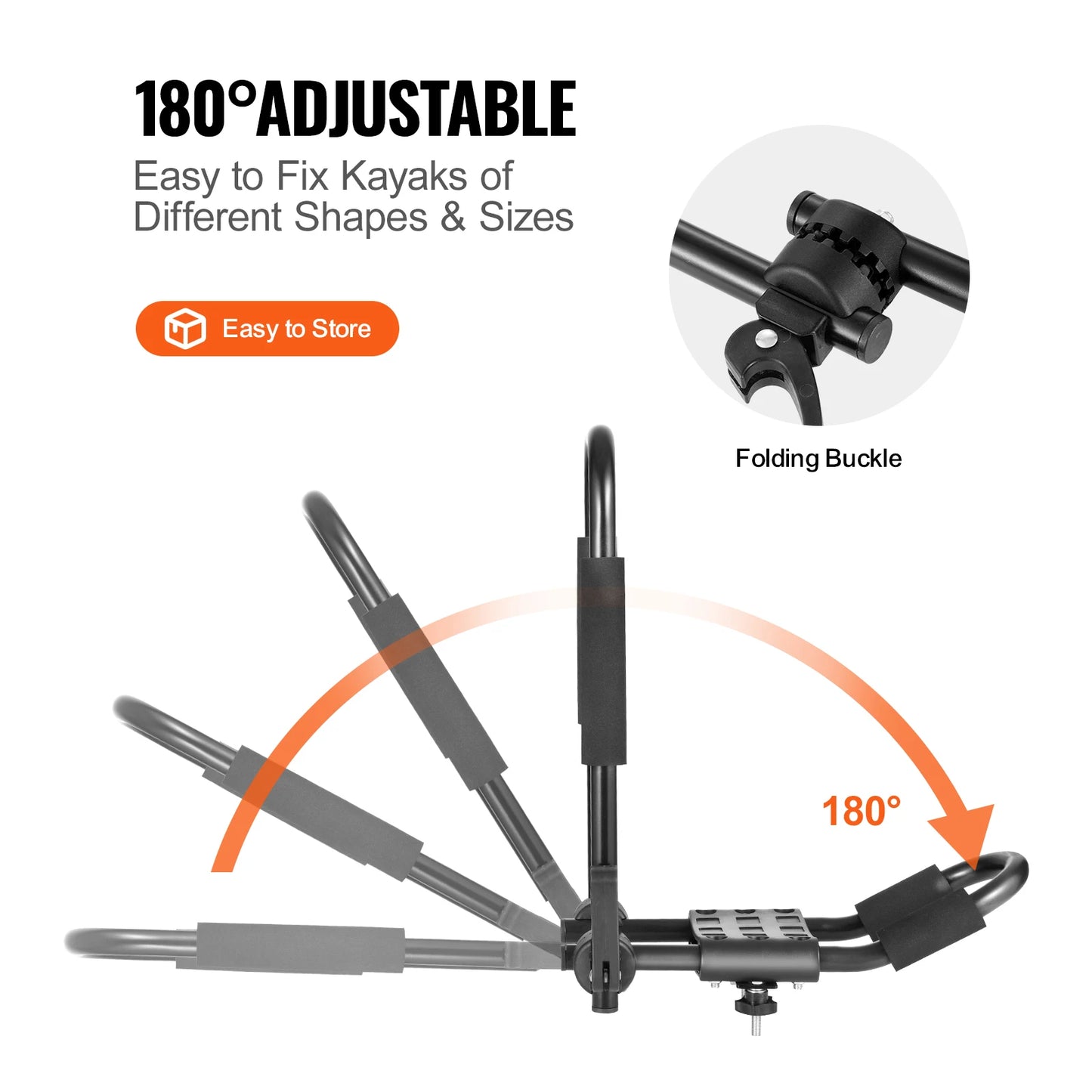 SucceBuy Kayak Roof Rack 2 Pairs J-Bar Soft Roof Rack Quick Folding Top Mount Tie Down Carrier for Surf Board Canoe Ski Board