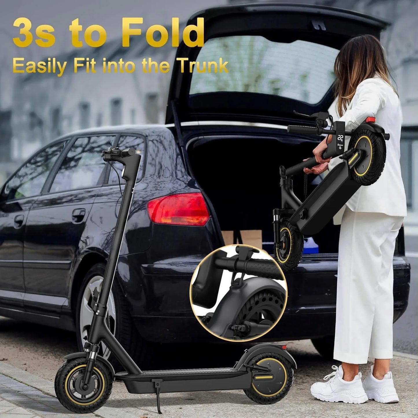 2026 NEW 10inch Electric Scooter 500W Motor 42V 14.5AH Battery Up to 22MPH Max Speed & 28 Miles Max Range Dual Suspension Folding E-Scooter