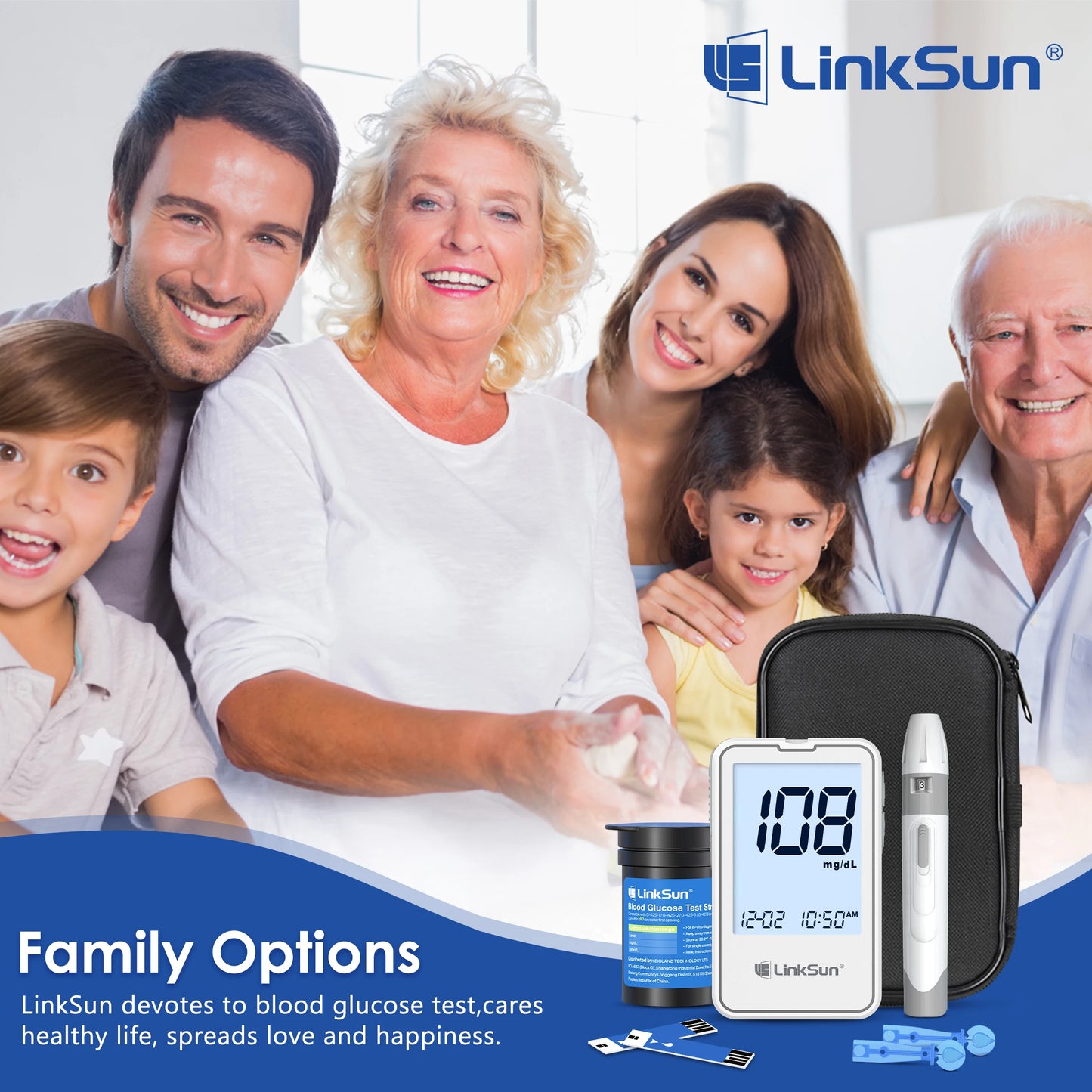 Introducing the Linksun G-425-2 Glucometer Kit, the all-in-one tool for reliable home diabetes testing.