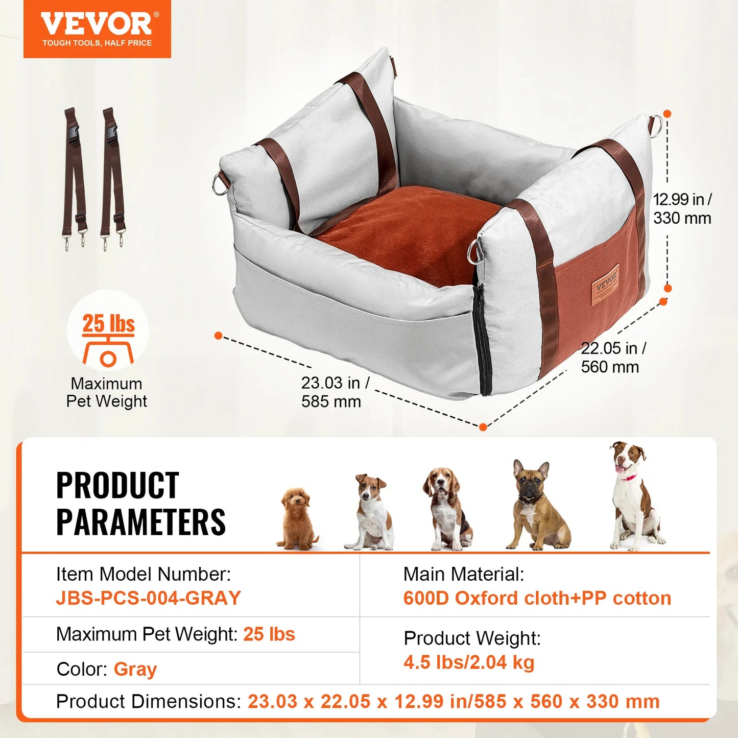 SucceBuy Waterproof Dog Car Seat Booster For Medium To Large Dogs