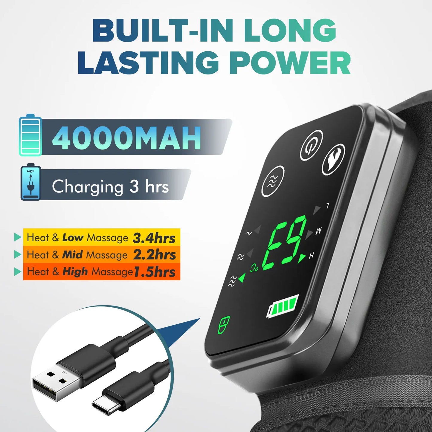 Experience targeted relief for your knees and joints with the Intelligent Electric Heating Knee Protection Massage device, a versatile wrap that combines warm therapy and gentle vibration for everyday comfort.