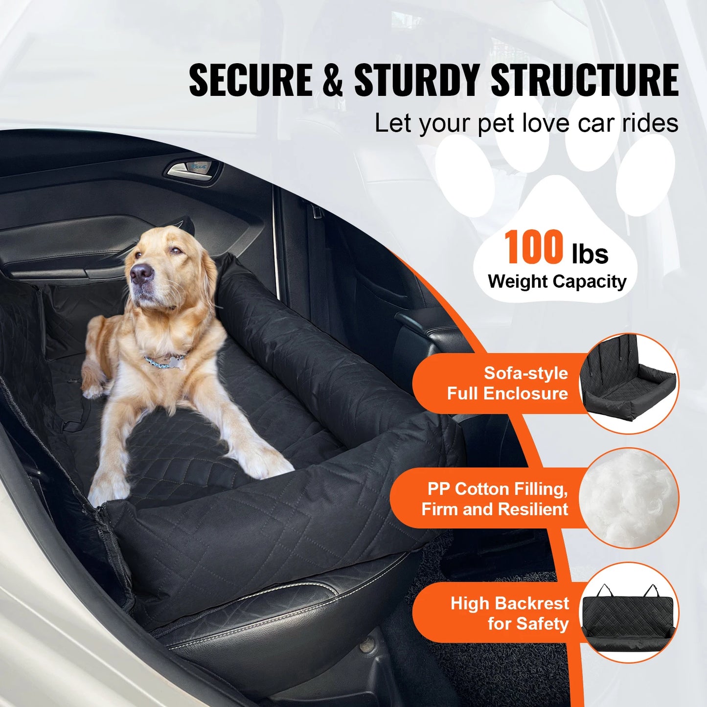 SucceBuy Waterproof Dog Car Seat Booster For Medium To Large Dogs