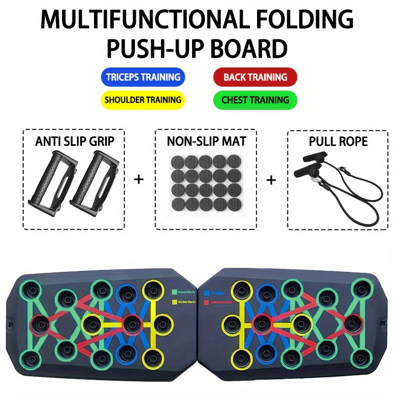 Unlock a versatile push-up board that makes every rep count, empowering your chest, core, and arm workouts whether you train at home, in the gym, or on the go.
