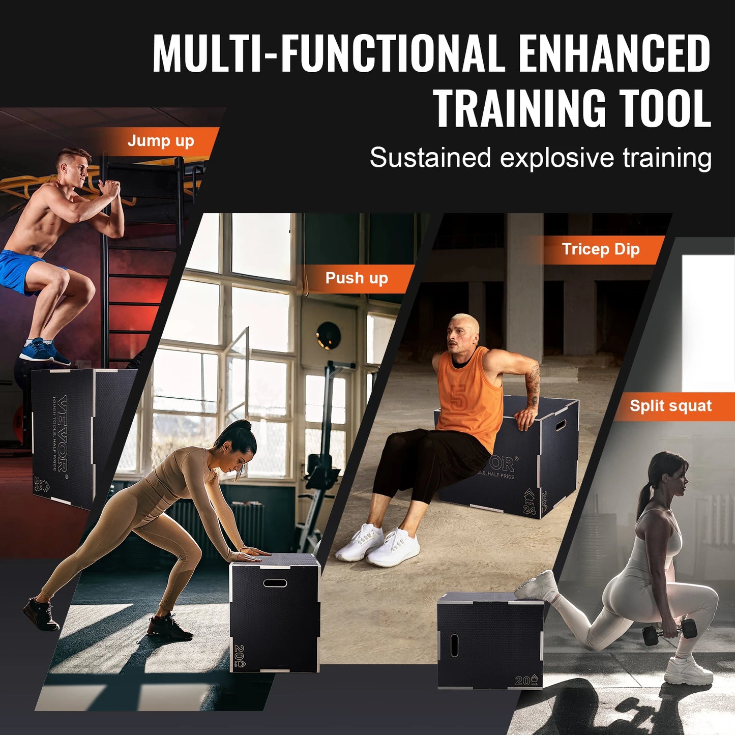 Elevate your training with the SucceBuy 3 In 1 Plyometric Jump Box, a sturdy, compact solution built to power explosive workouts at home.