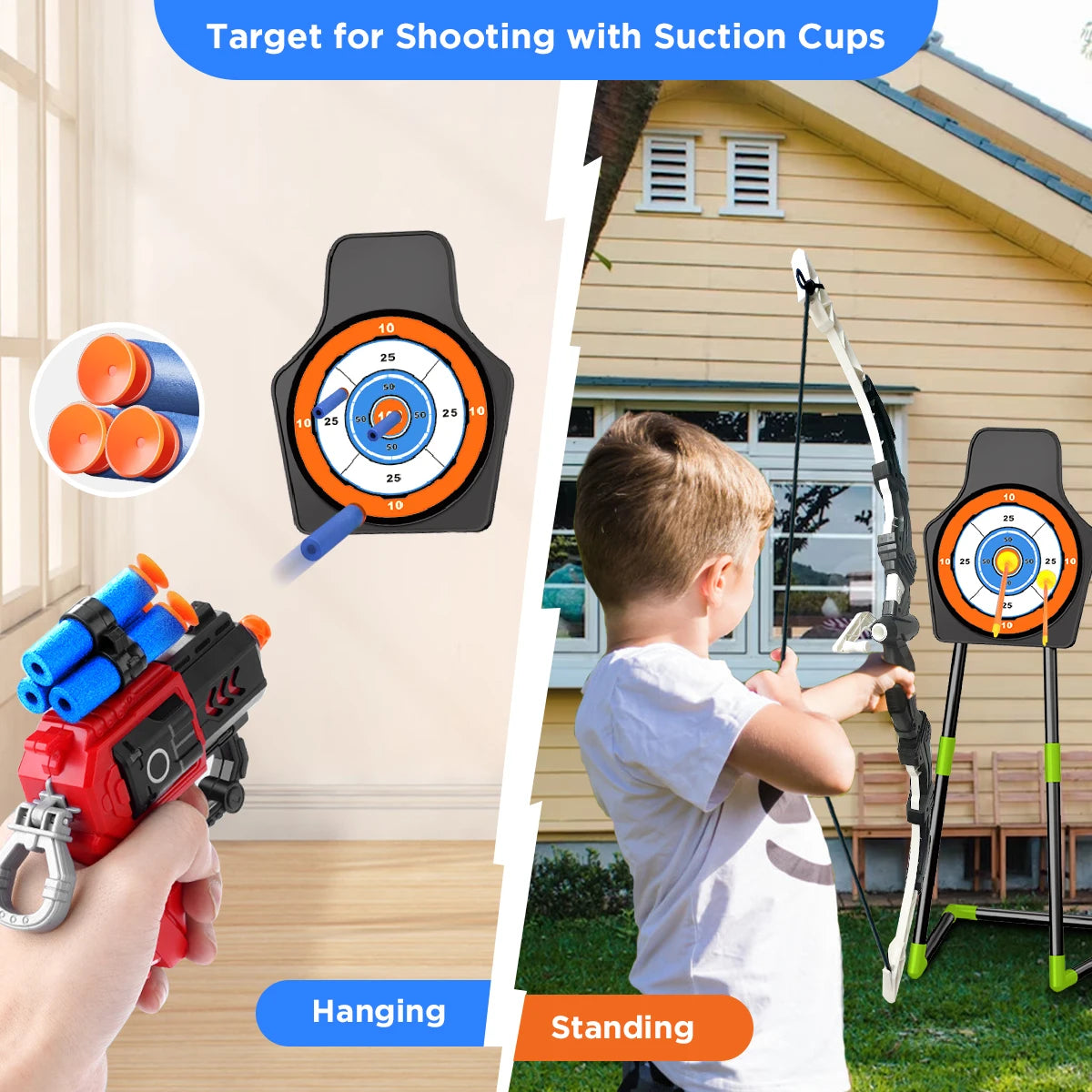 Light up your playtime with the VATOS 2X Bow Arrow Toy Set, a safe, action-packed archery game for creative indoor and outdoor fun.