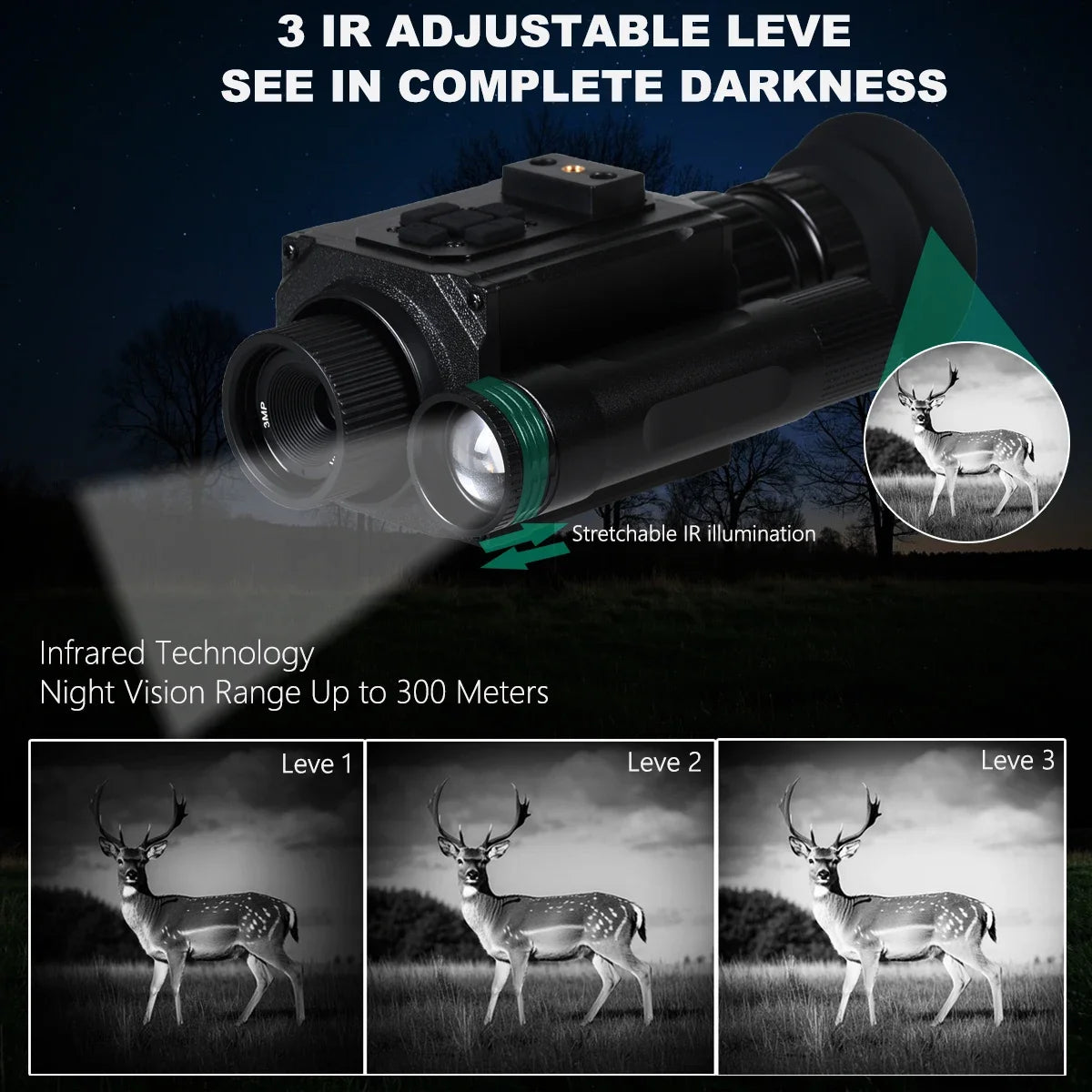 Take control of your night hunts with the Megaorei NK006 Helmet Night Vision Monocular, built for stealth, range, and reliability.