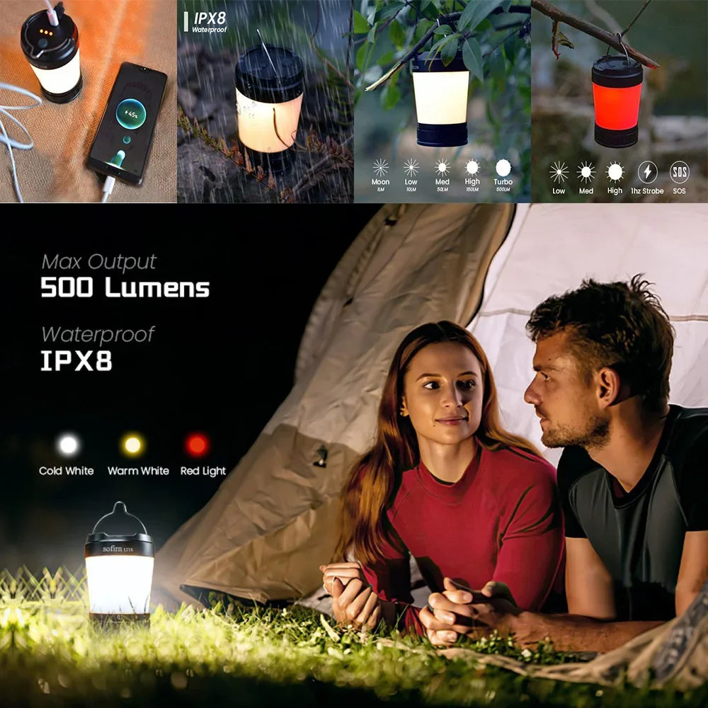 Sofirn LT1S Camping Light USB C 21700 Rechargeable Torch With Reverse Charging