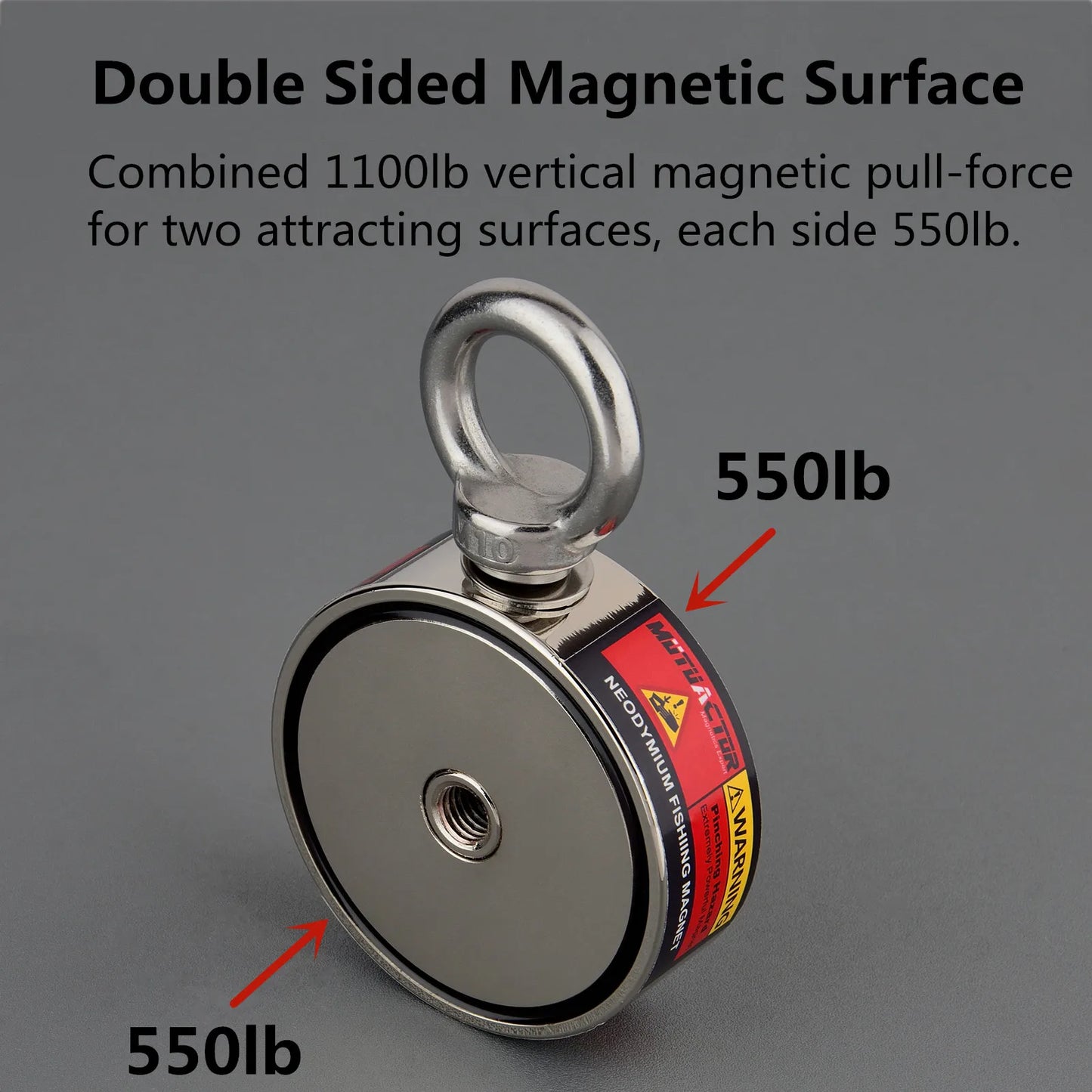 Unleash magnetic strength with the AMAZING-MAG 500 kg round magnet set, built for rugged outdoor tasks such as treasure hunts, industrial lifting, and deep river searches.