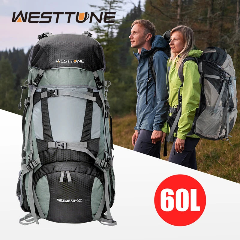 West Tune 60L Explorer Internal Frame Backpack Rain Cover