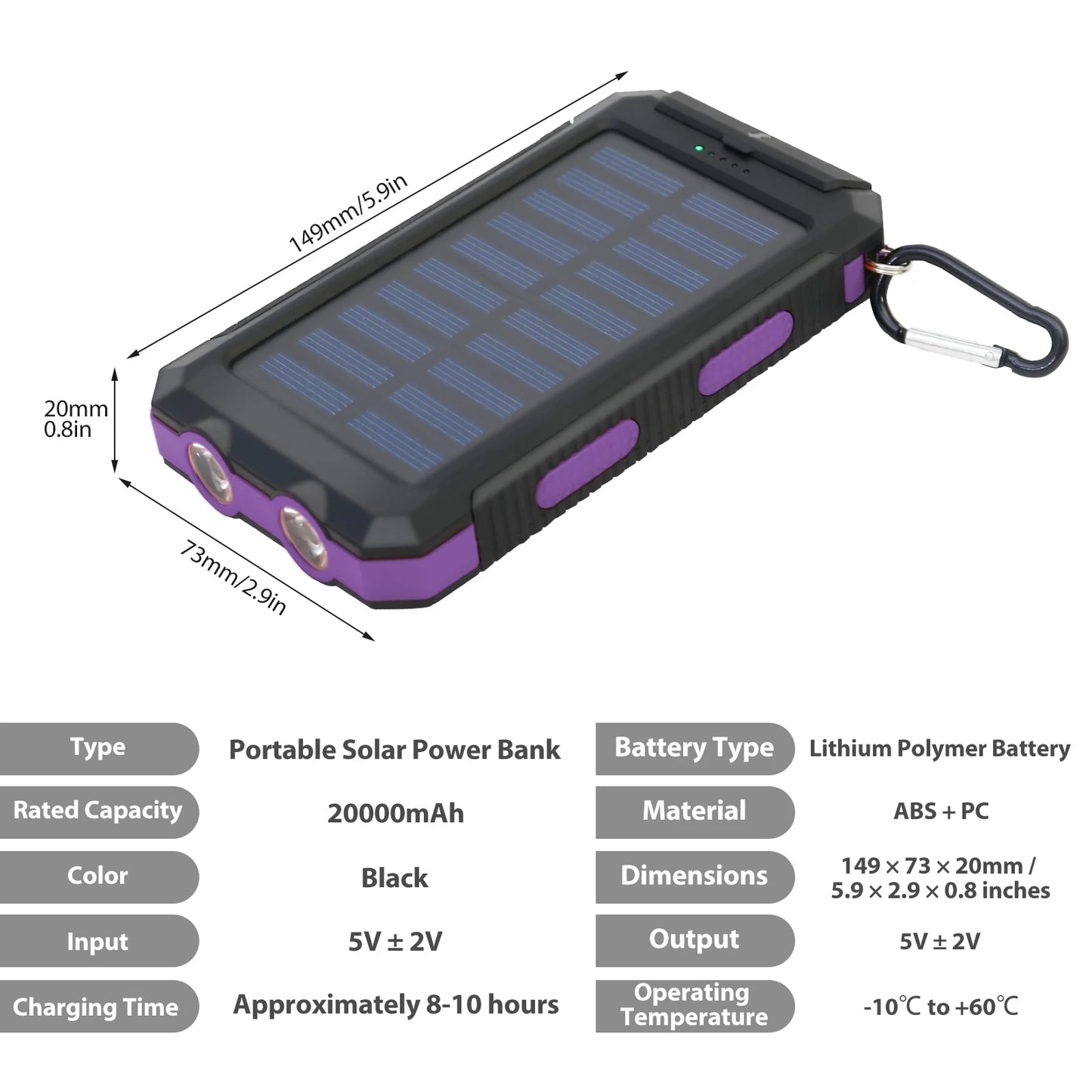 Power your adventures with a rugged 20000mAh solar charger built for off‑grid reliability.