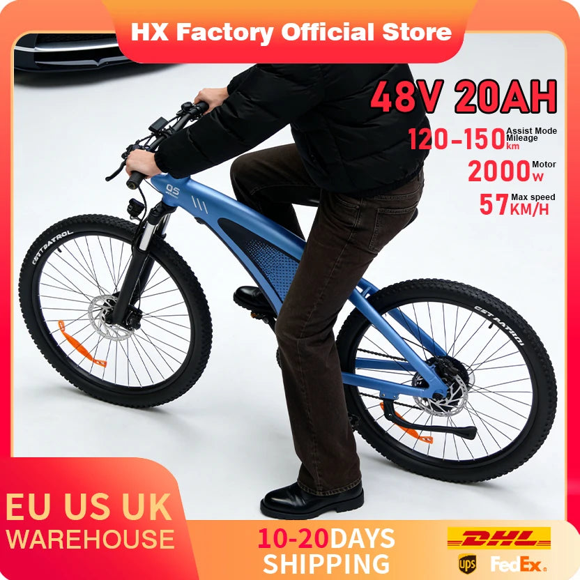 HX Q5 Ebikes 2000W Adults Electric Bike Bicycle 2000W 48V 20AH 27.5 Inch Off-Road Tire Electric E Bikes Mountain Ebike