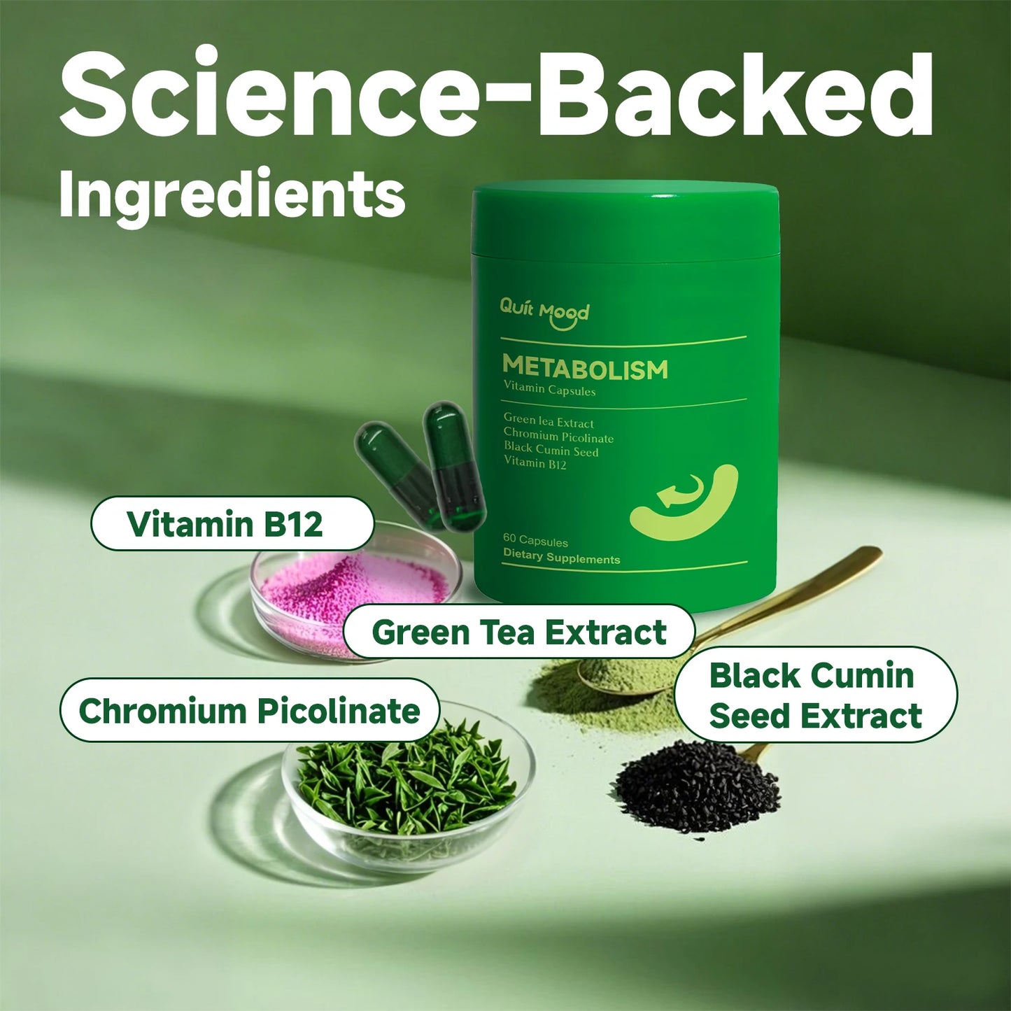 Quit Mood Metabolism Vitamin Capsules With Green Tea Extract Chromium Picolinate