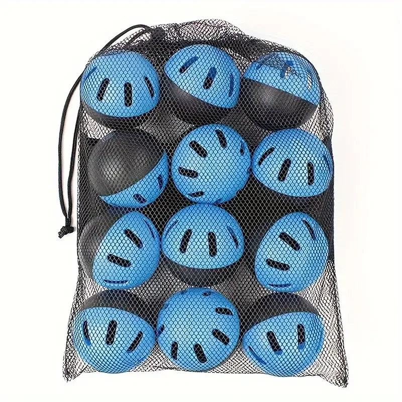 12 Pcs Baseball Soft Practice Balls Perforated Training Balls 2.91 Inches (74mm) For Outdoor Training Eva Hollow Ball Hole Ball