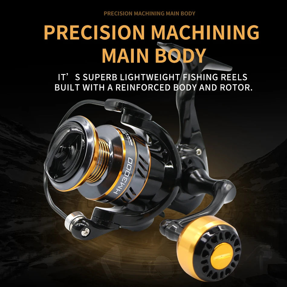 Rooblinos Spinning Fishing Reel 10Kg Max Drag High Speed Metal Body