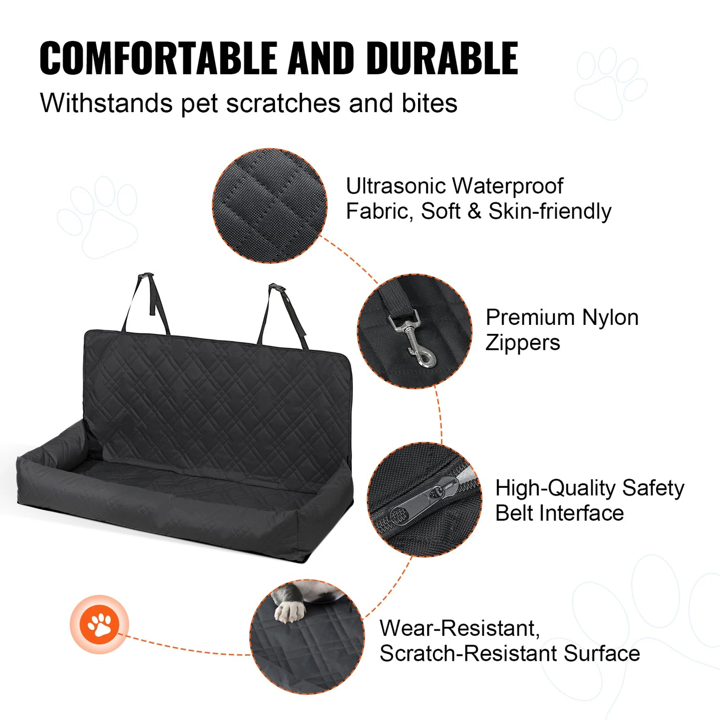 SucceBuy Waterproof Dog Car Seat Booster For Medium To Large Dogs