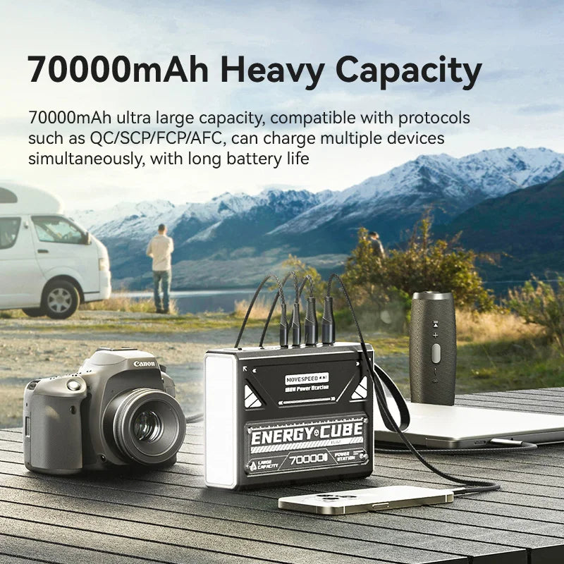 Meet the MOVESPEED Z70 Pro, a high-capacity power bank built to keep your devices charged during travel, work, and outdoor adventures, wherever life takes you.