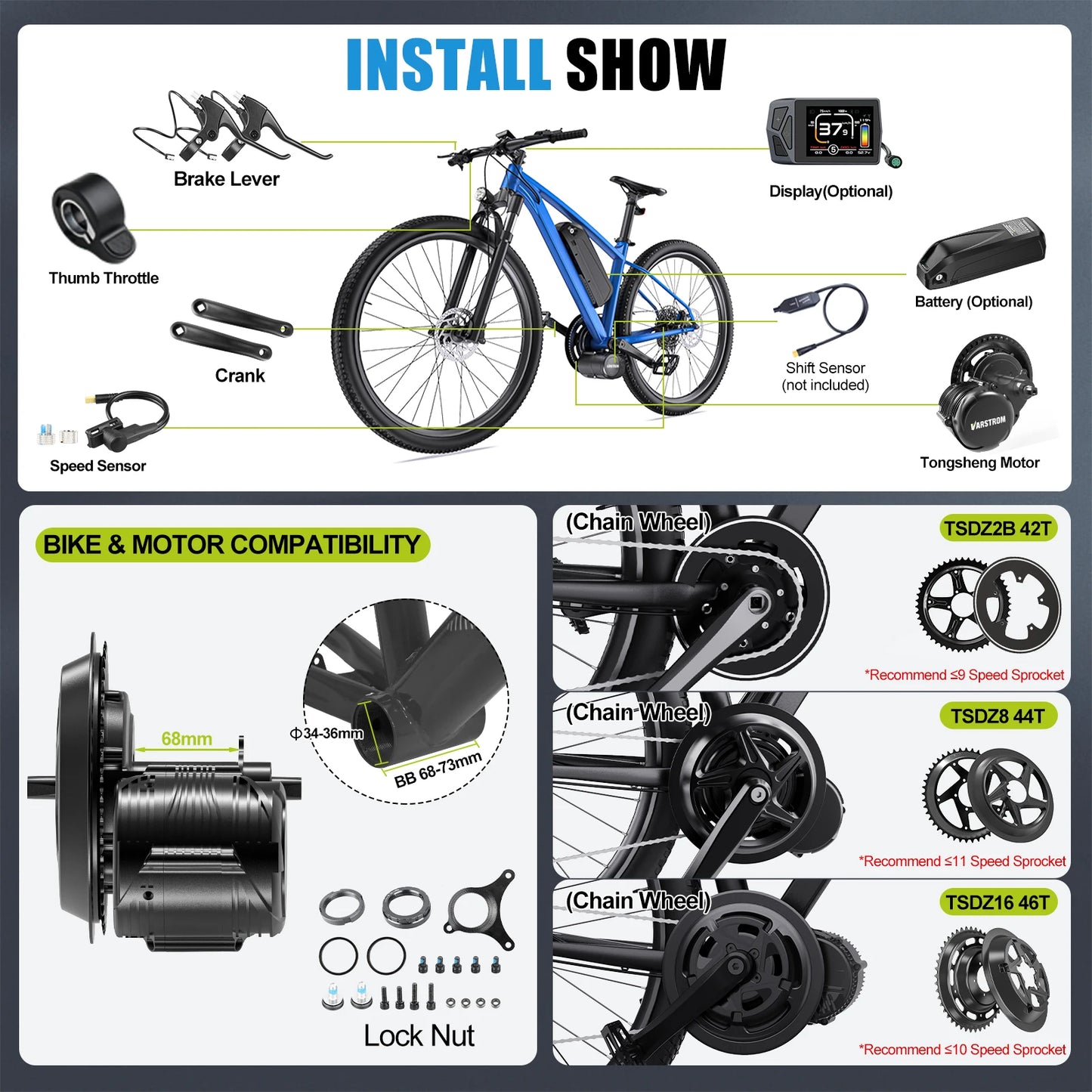 Elevate every ride with Tongsheng TSDZ mid-drive motor kits, delivering natural, powerful pedal assist.