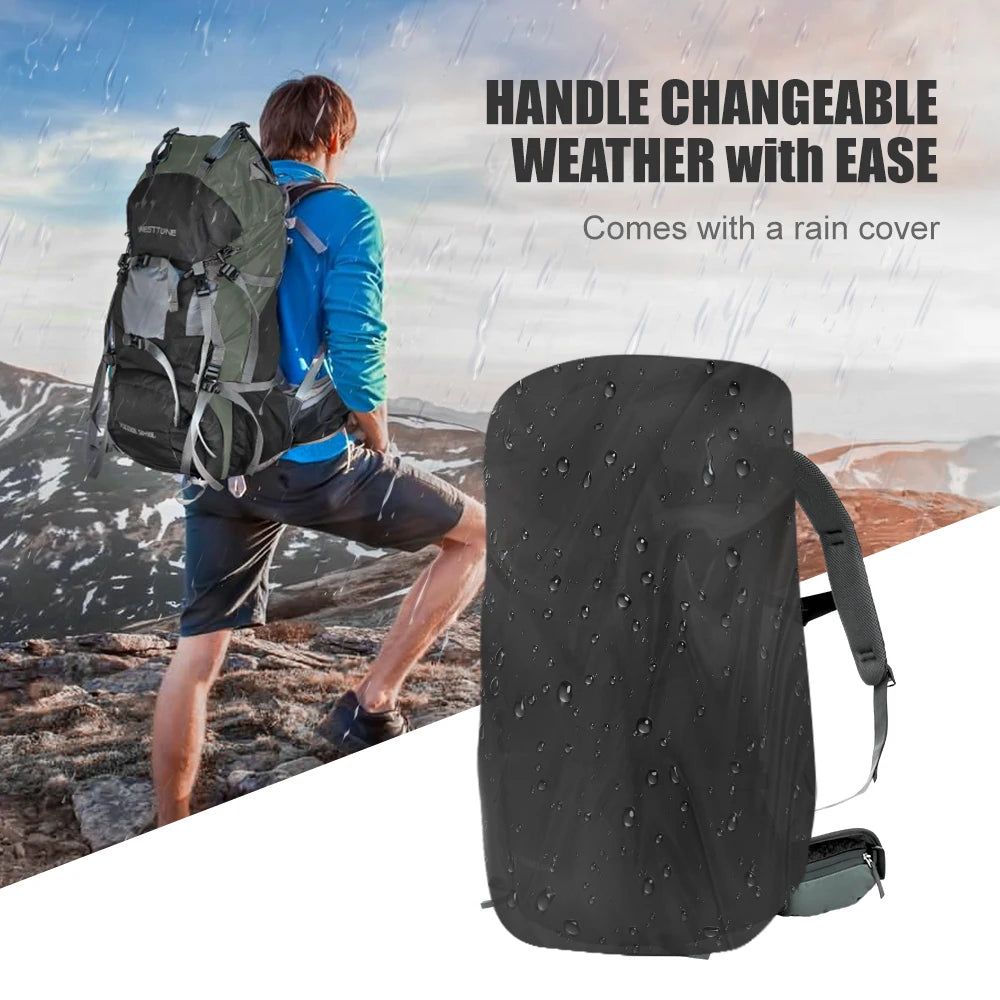 West Tune 60L Explorer Internal Frame Backpack Rain Cover