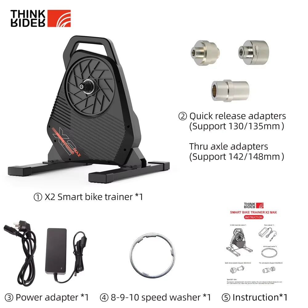 ThinkRider X2Max Smart Bike Trainer With Built In Power Meter Compatible