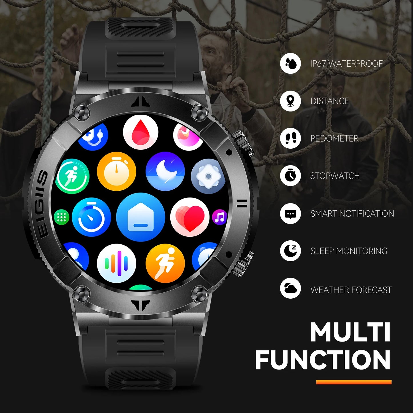 LaNikar Smart Watch Men TFT Bluetooth Call Blood Pressure Fitness Waterproof