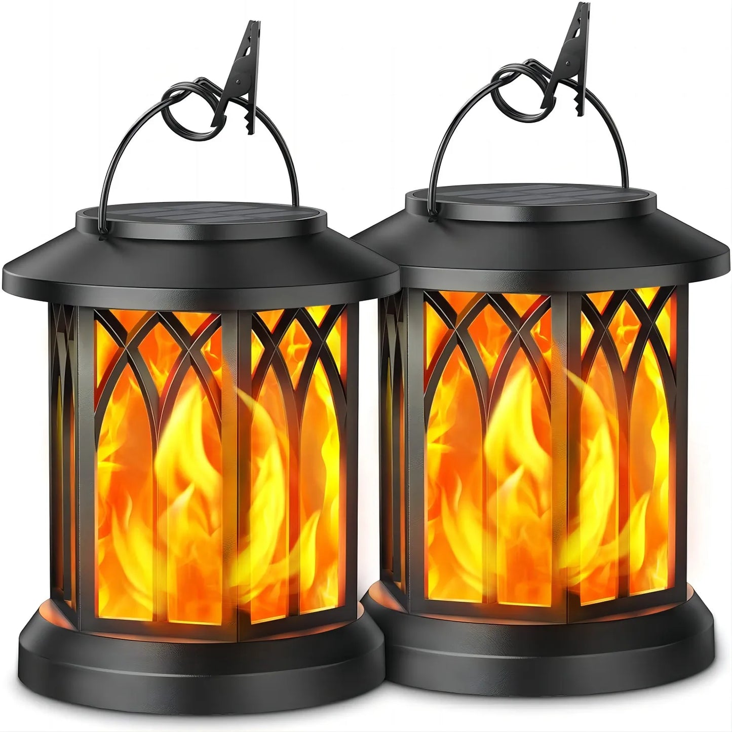 Elevate your evenings with KPSTEK's upgraded flickering flame solar lanterns.