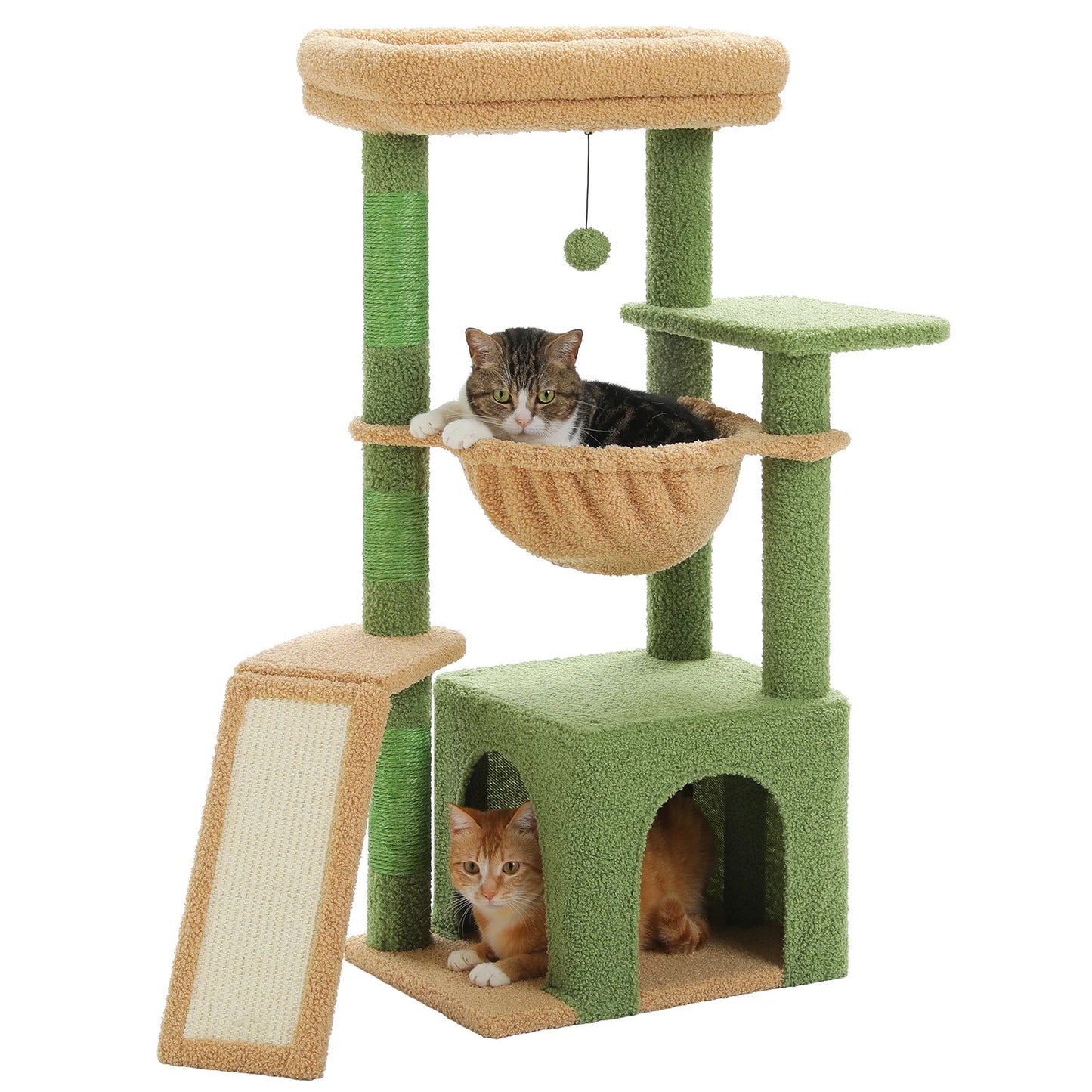 PEQULTICN Small Cat Tree With Three Levels Sisal Scratching Post
