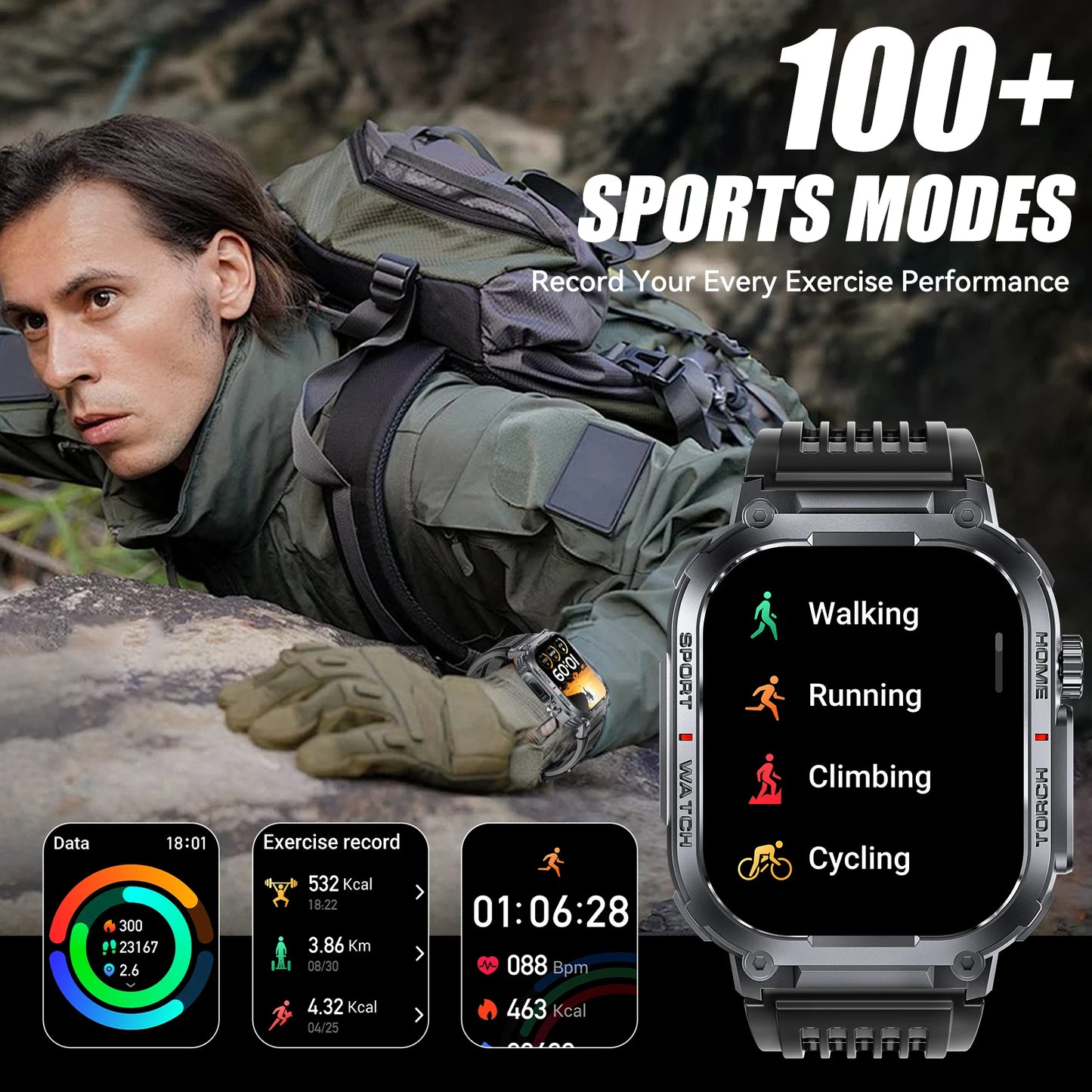 Meet the EIGIIS S320B, a rugged smart watch built for active days and bold nights.