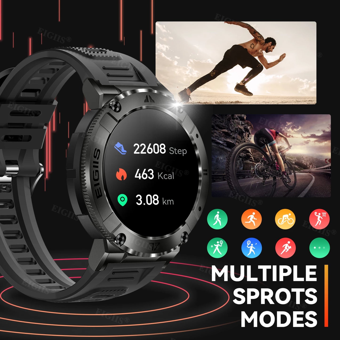 LaNikar Smart Watch Men TFT Bluetooth Call Blood Pressure Fitness Waterproof